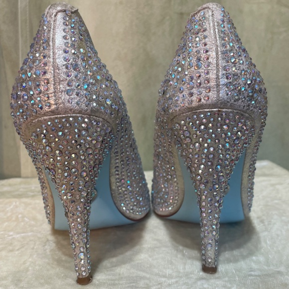 Betsey Johnson 7.5 Rhinestone Sparkle Champ Fab Stiletto shoes pumps heels - Picture 4 of 9